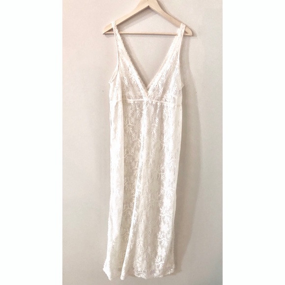 cream lace beach cover up